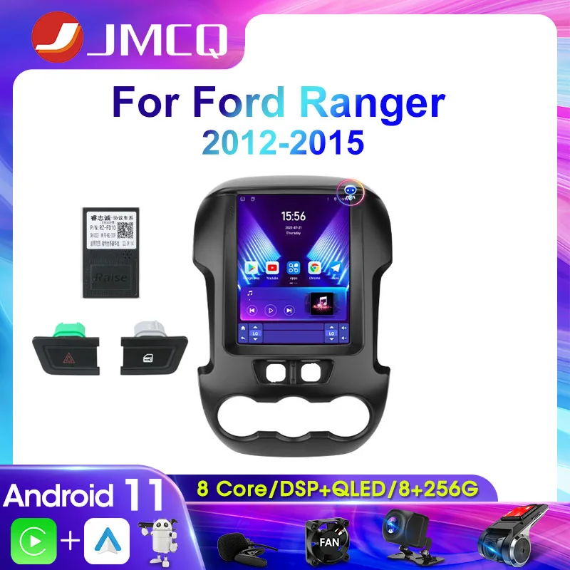 JMCQ 2Din 4G Android 11 Car Radio For Ford Ranger 2012-2015 