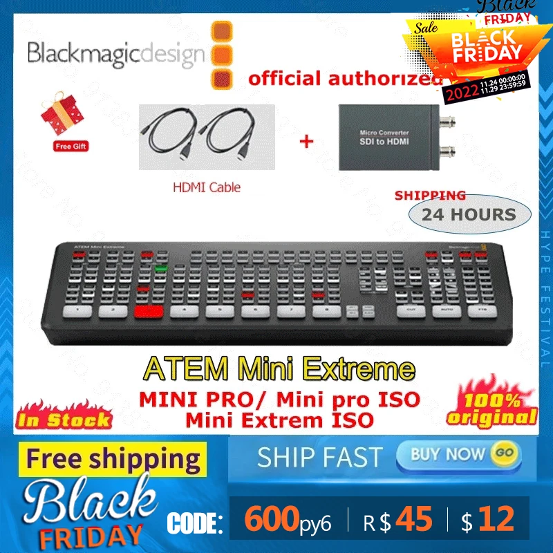 Оригинальный Blackmagic Design BDM ATEM Mini Extreme Pro мини переключатель потока в реальном