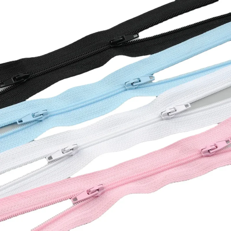 10 шт./лот 3 # Нейлоновая спиральная молния 40-150 см двойной открытый детский