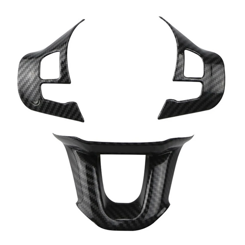 

3Pcs/Set Car Steering Wheel Decoration Cover Trim Sticker Fit for Peugeot 2008 208 308 2014-2018 Carbon Fiber