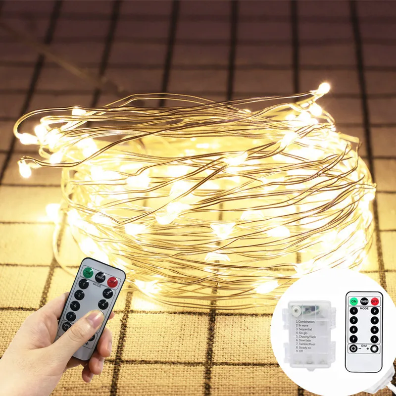 

8modes Fairy Garland LED String Lights New Year Christmas Decorations for Home Garden Decor Outdoor Waterproof Dormitory Lamp