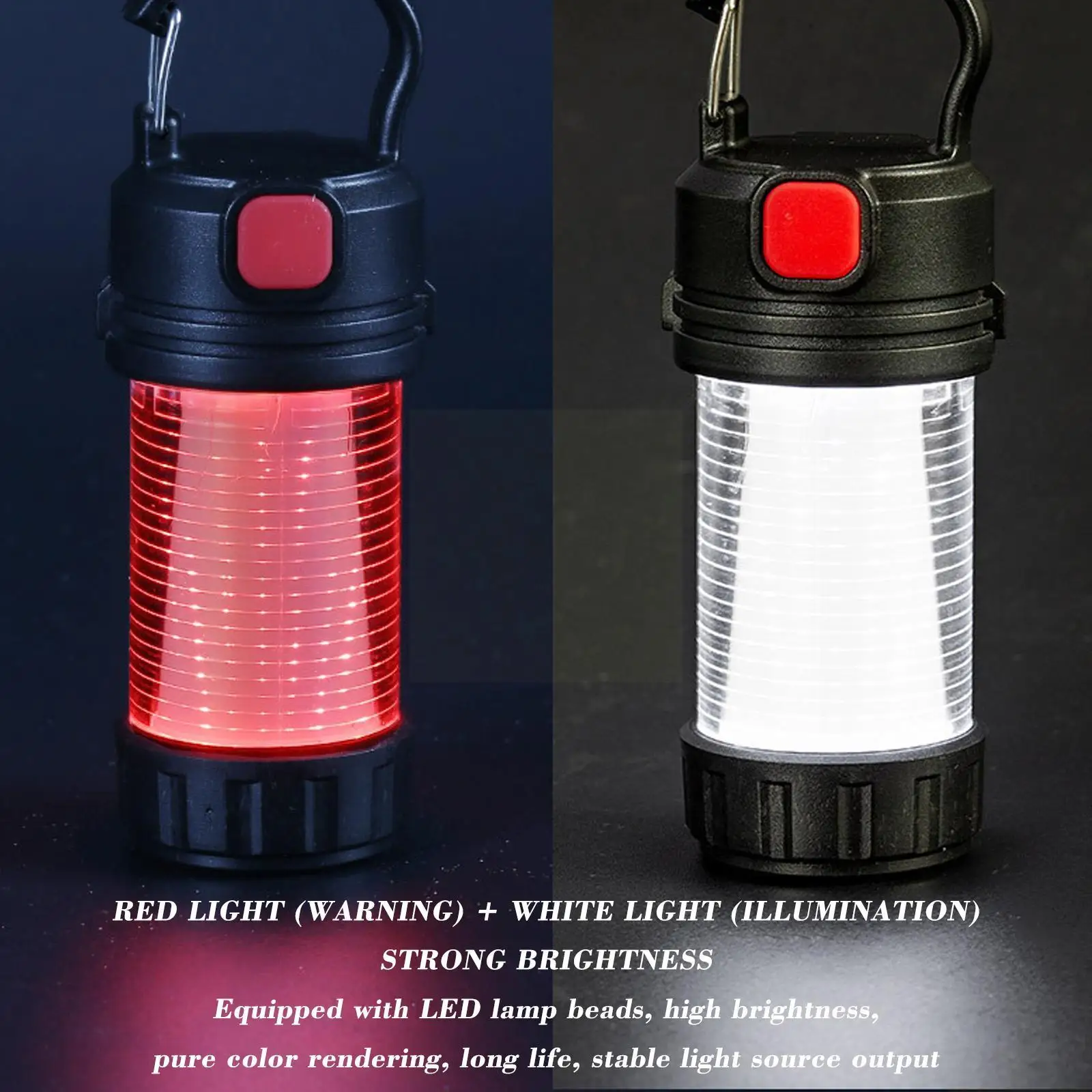 

Mini Camping Lantern Outdoor Rechargeable Emergency Hook 5 Modes Portable Flashlight With Torch Work Lamp Hanging Q2G4