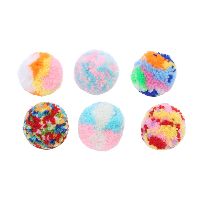 Fluffy Soft Pompom Plush Pom Poms Ball Pompones Interactive Plush Fun Dropshipping For Pet Cats Throwing Toy Cat Supplies images - 6