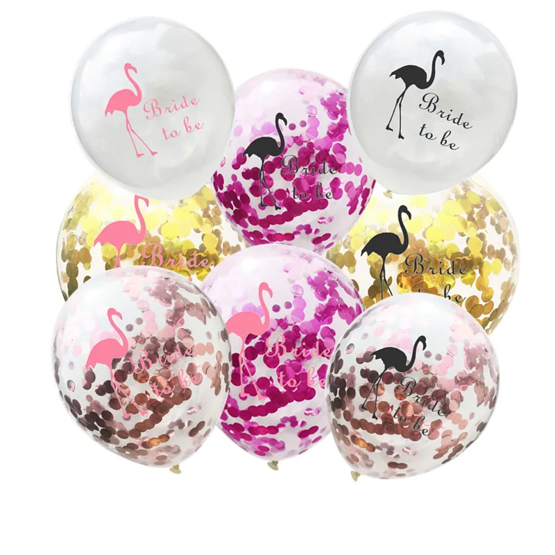 

5pcs Bride Latex Balloon Wedding Decoration Team Ballon Round Pink Flamingo Balloons Hen Bachelorette Party