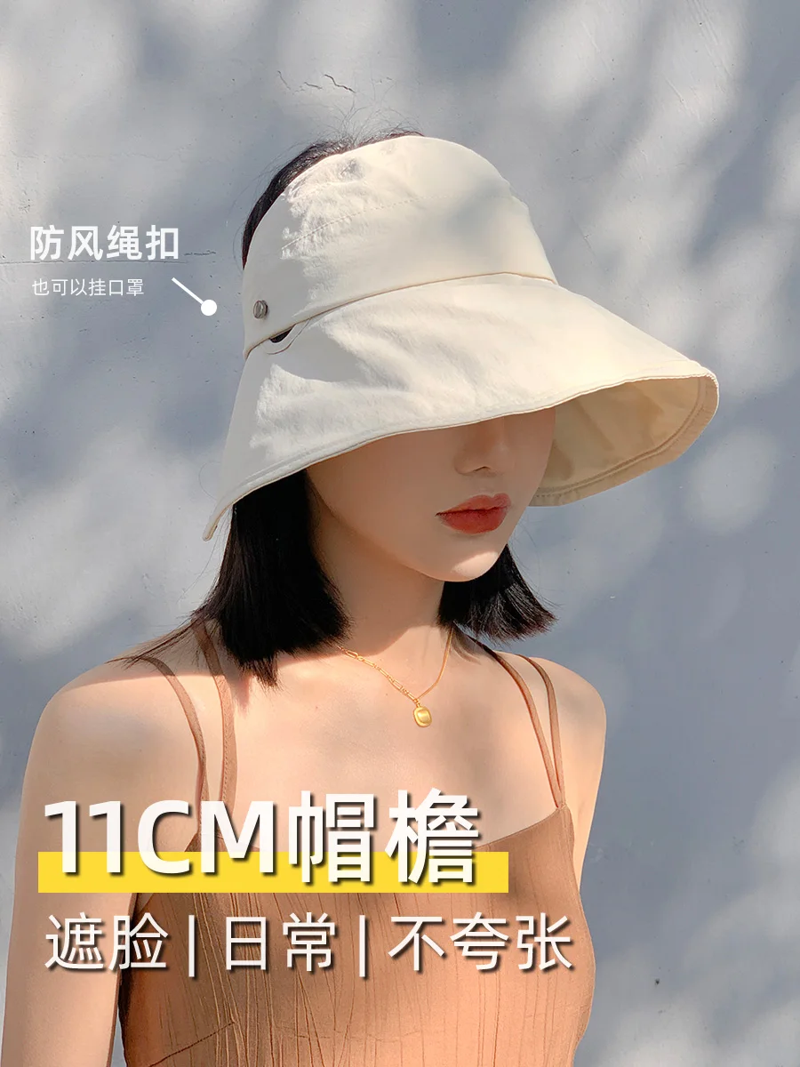 Bald Girl ~ Big Brim Vinyl Sun Protection Hat Children's Summer Outdoor Breathable UV Topless