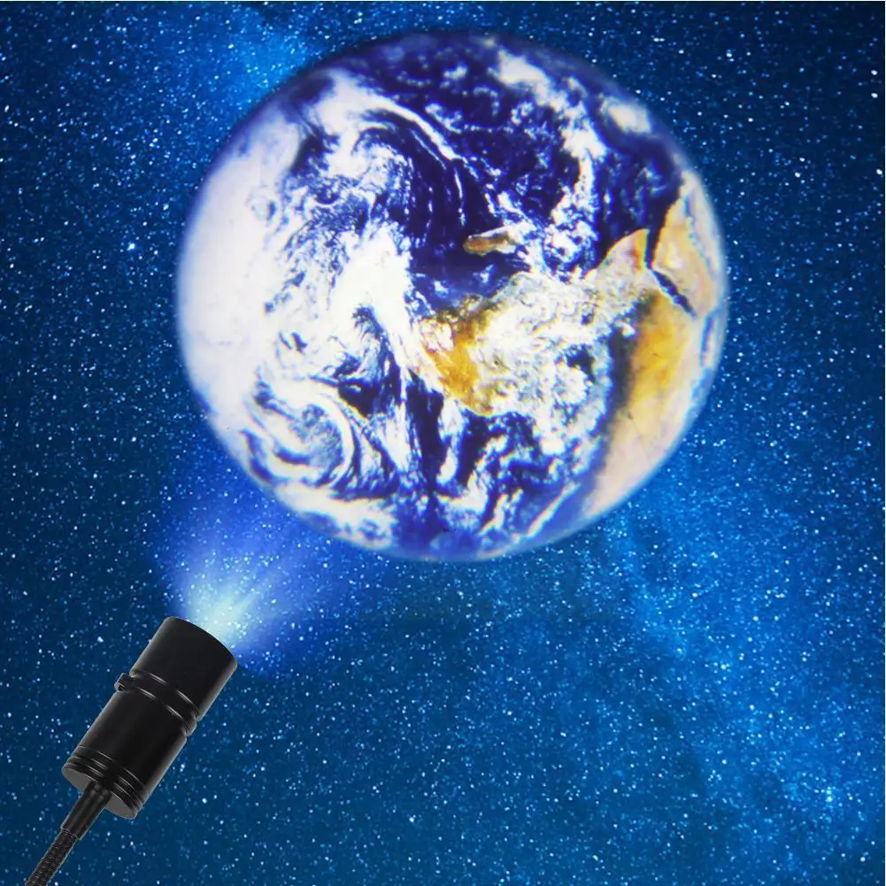 

Moon Earth Projection LED Lamp Star Projector 2 In 1 Night Light Background Atmosphere 360° Rotatable Night Light For Bedro S6Y4