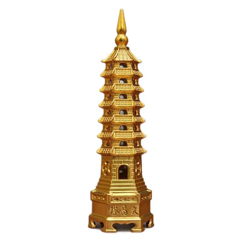 Латунь Wenchang Pagoda из чистой меди 7-слойное украшение для офисного стола подарок