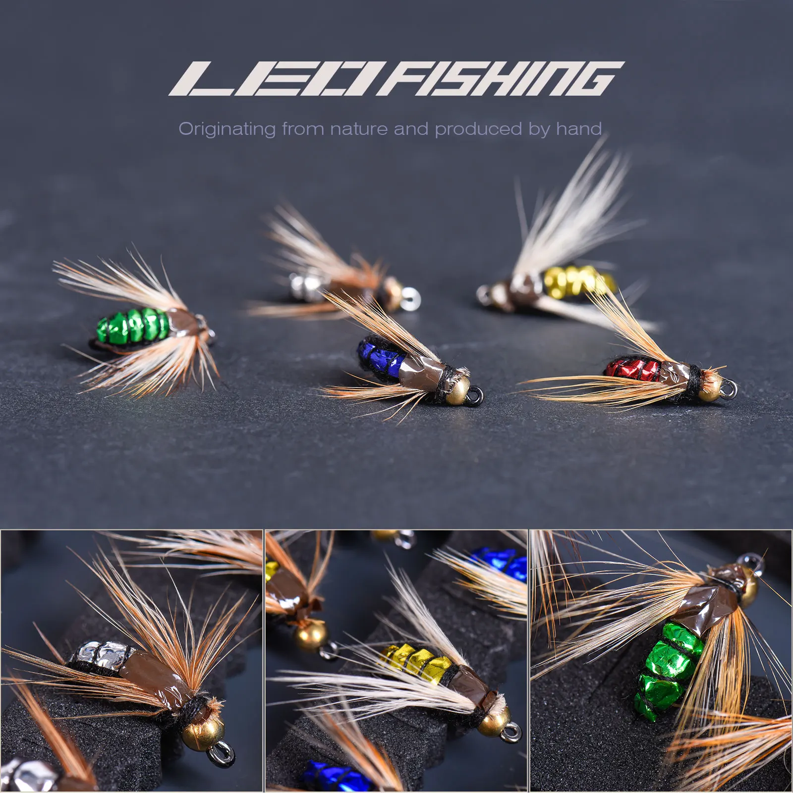 50pcs/Box Bead Head Fast Sinking Nymph Scud Fly Bug Worm Trout Fishing Flies Artificial Insect Fishing Bait Lure enlarge