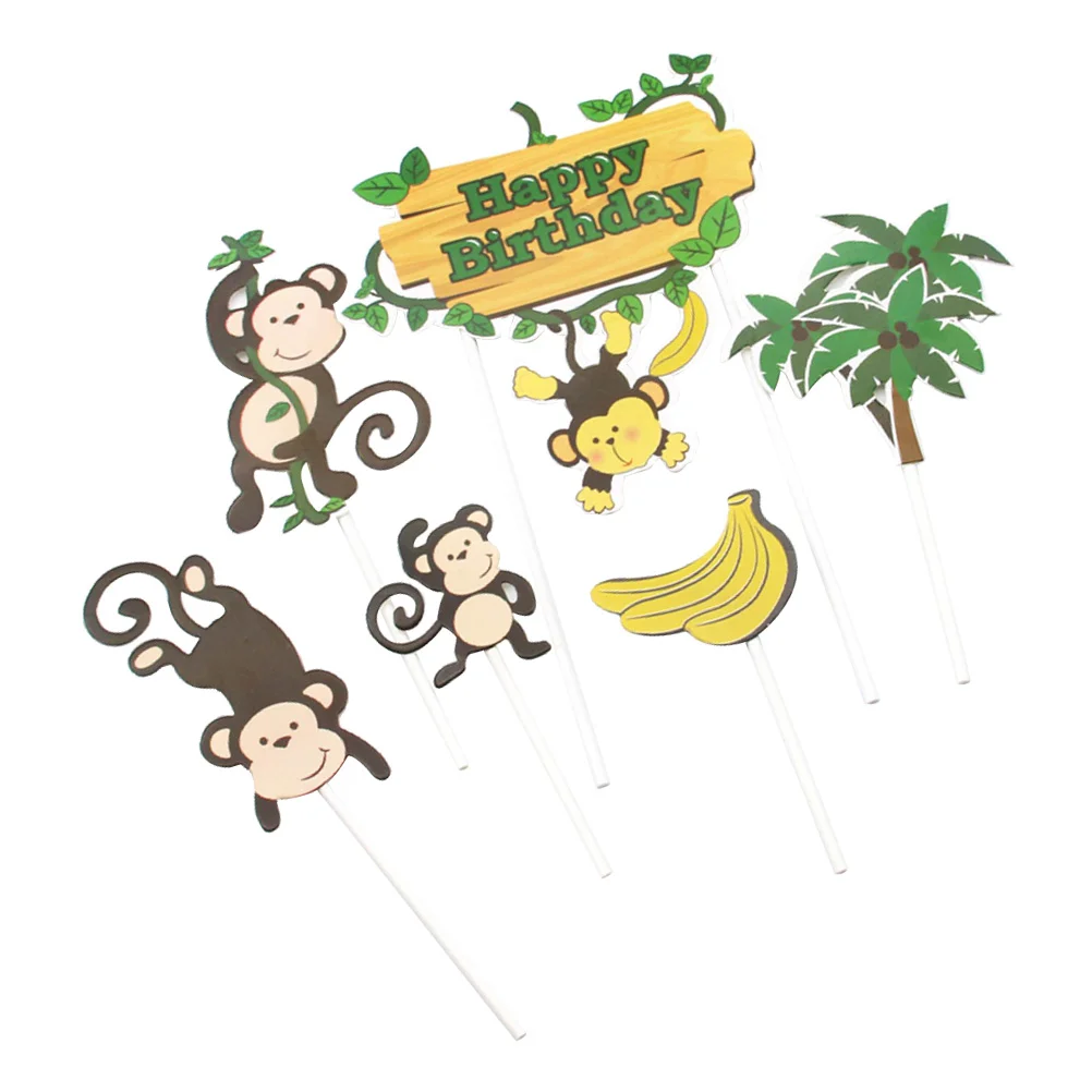 

Cake Cupcake Toppers Topperanimal Decorations Decorjungle Forest Inserttrees 3D Decoration Resin Themeanimals Themed