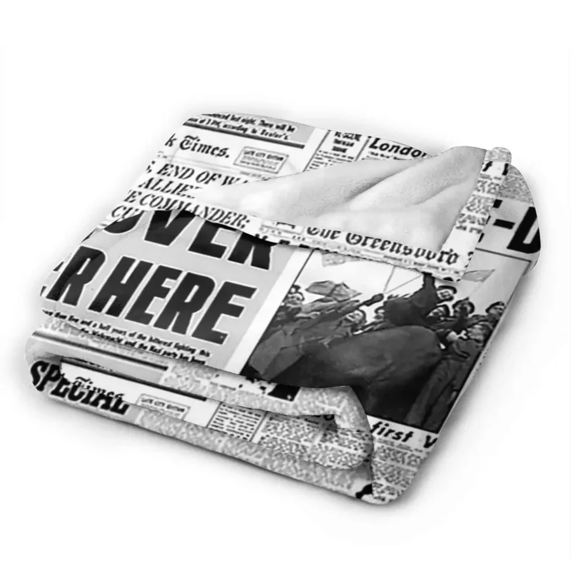 Одеяла с коллажем из газеты Победа 2 мировой войны мягкое теплое Фланелевое