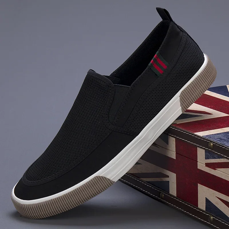 Лоферы Мужские без шнуровки дышащие мягкие запаха плоская подошва повседневная