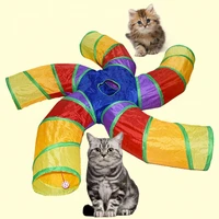 cat tunnel toy s shaped scratch resistant 5 ways stress relief with bell ball foldable toys interactive cat training tube