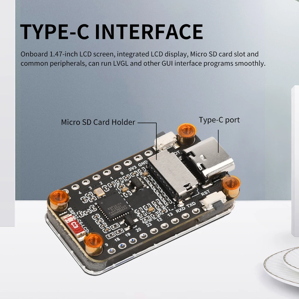 ESP32-C6 1 47-дюймовый ЖК-дисплей макетная плата 172 × 320 160 МГц частота работы