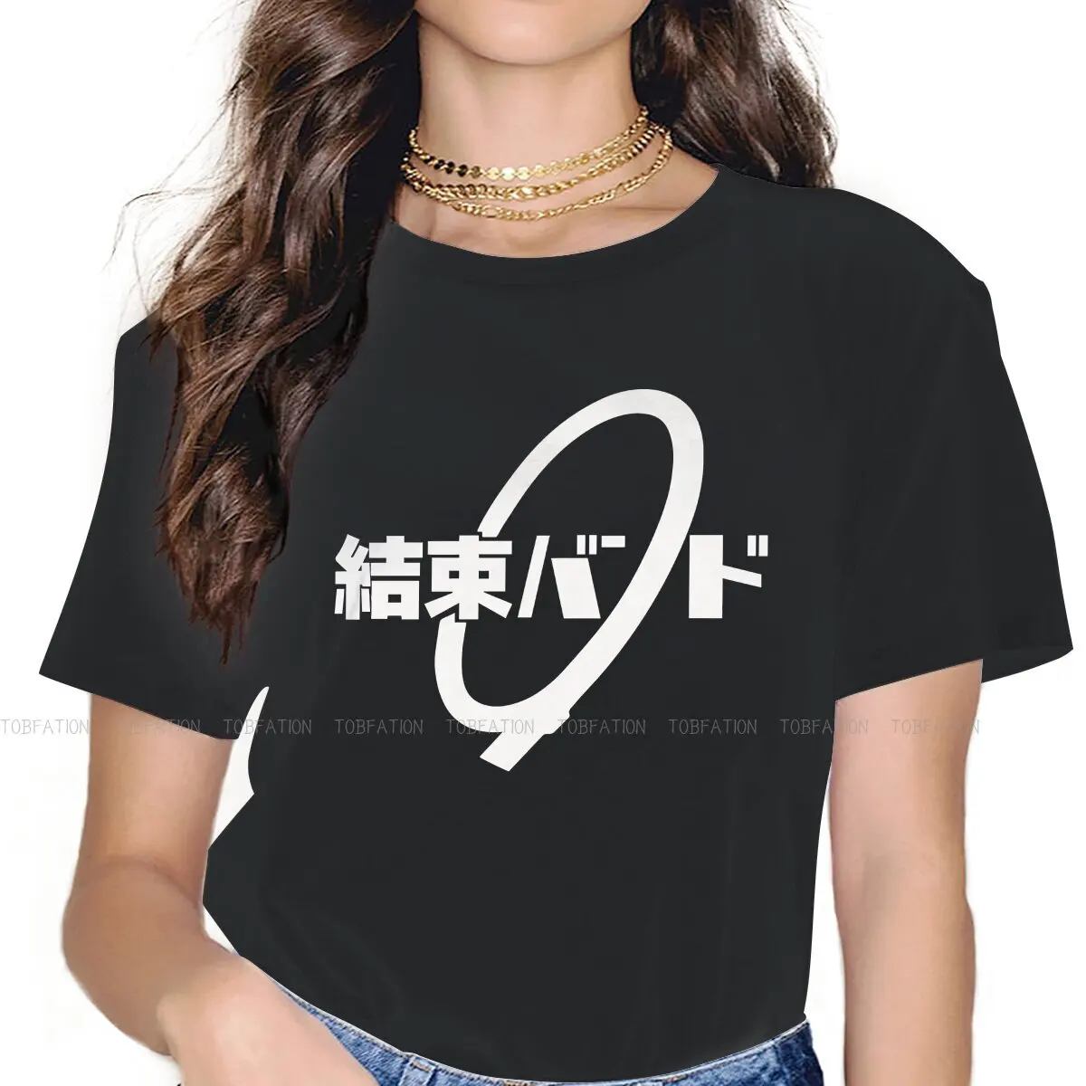 

Глянцевые Гладкие Женские футболки с логотипом ksoku группы boeyes THE ROCK Music Band аниме Готическая женская одежда