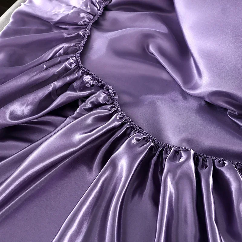 Новая атласная простыня в европейском стиле наматрасник из искусственного шелка