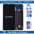 ЖК-дисплей 6,4 ''для Samsung galaxy A30 A30 A305DS A305F A305FD A305A, сенсорный экран с цифровым преобразователем в сборе