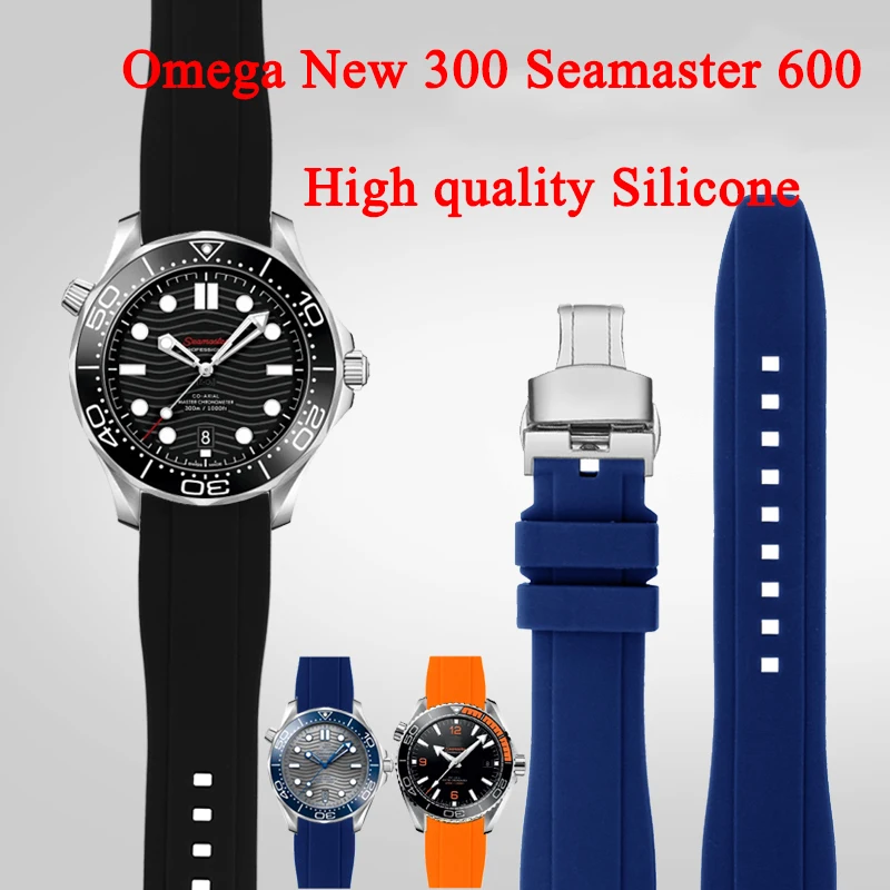 

For Omega 300 Seamaster 600 Ocean Watch band For Rolex Citizen Tudor IWC Curved Rubber Silicone Strap 20mm 21mm 22mm Bracelet