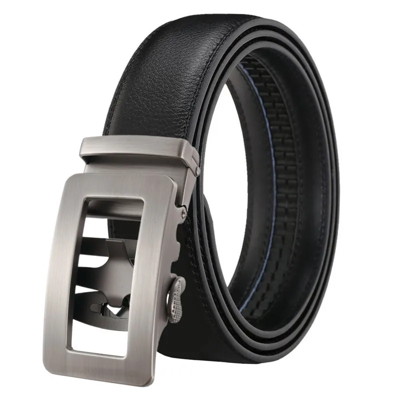 

LannyQveen Genuine Leather Belt Cowskin Men's Automatic buckle belts New Style cowhide Belt for men High quality