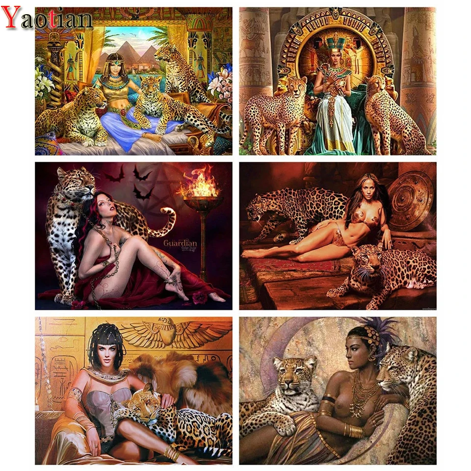 

Набор для вышивки «сделай сам», квадратная/круглая алмазная живопись леопардовой расцветки