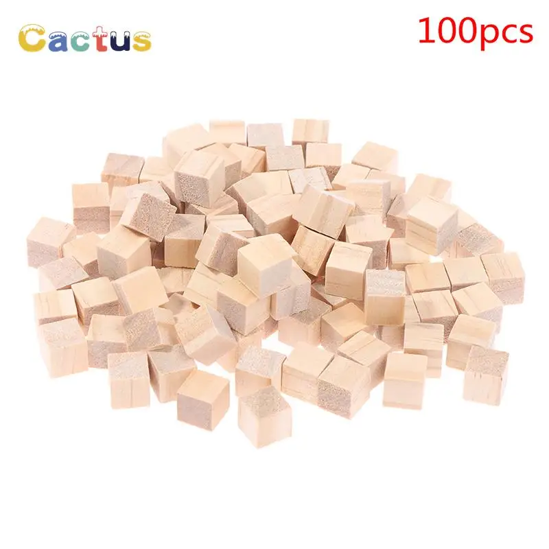

Необработанные пустые деревянные квадратные мини-кубики «сделай сам», 1 см, деревянные Твердые кубики для работы по дереву, детские игрушки, материалы для изготовления пазлов, 100 шт.