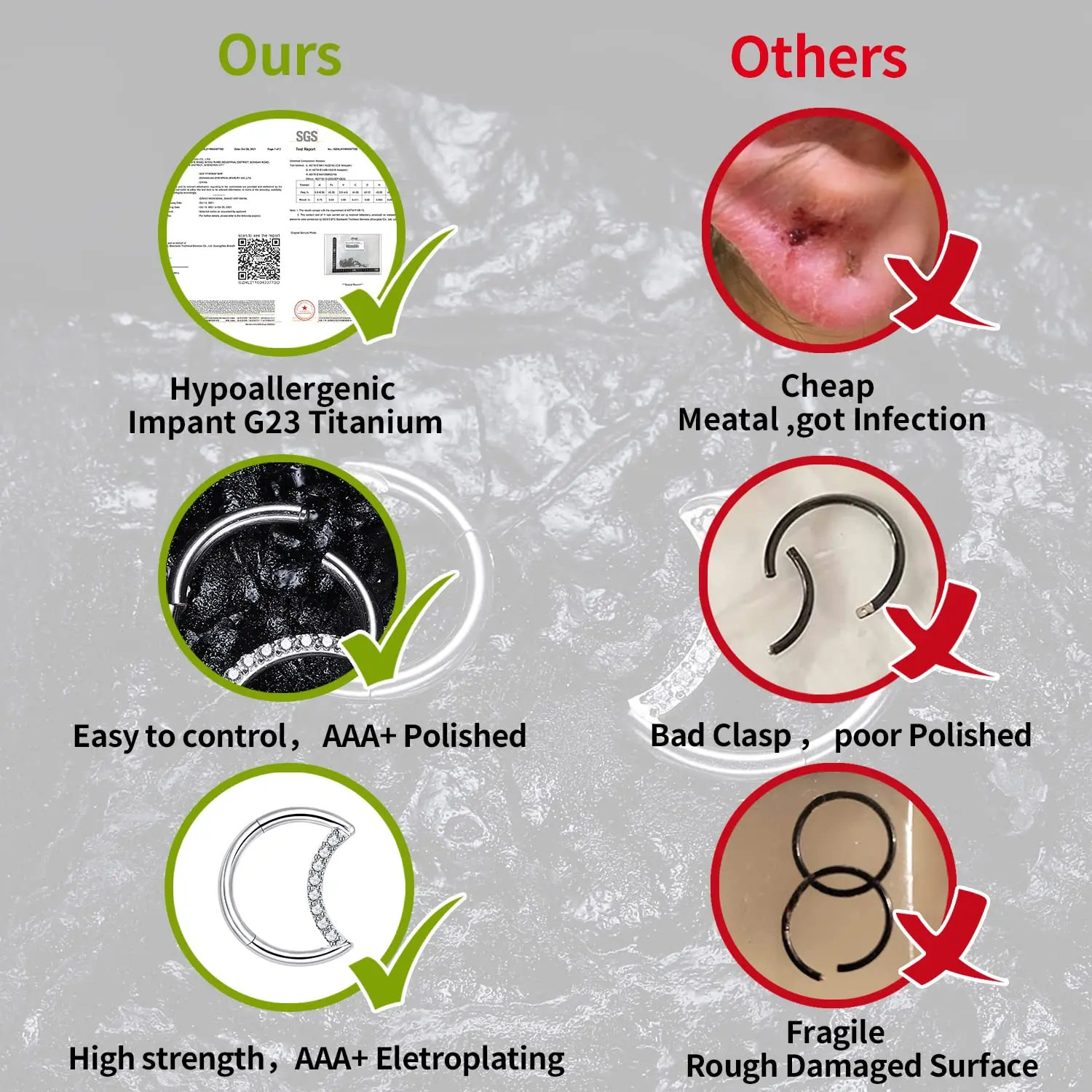 Nose Rings Hoop Tragus  Clicker Piercing Jewelry Titanium Ear Tragus Cartilage Daith Helix Ear Fashion Ladies Accessories