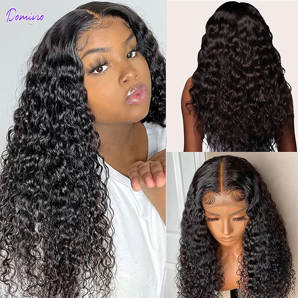 Water Wave Lace Front Wig Human Hair Deep Curly Frontal Wigs For Women Natural Hairline Wet and Wavy Remy Hair Lace Closure Wigs