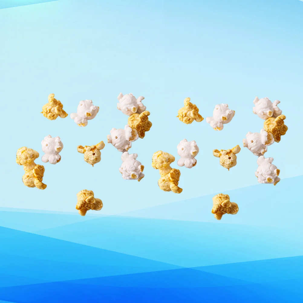 

20 Pcs Magnet Earrings Kids Fake Popcorn Magnets Toys Kids Popcorn Model Set Kids Charm Bracelet Craft Resin Embellishment