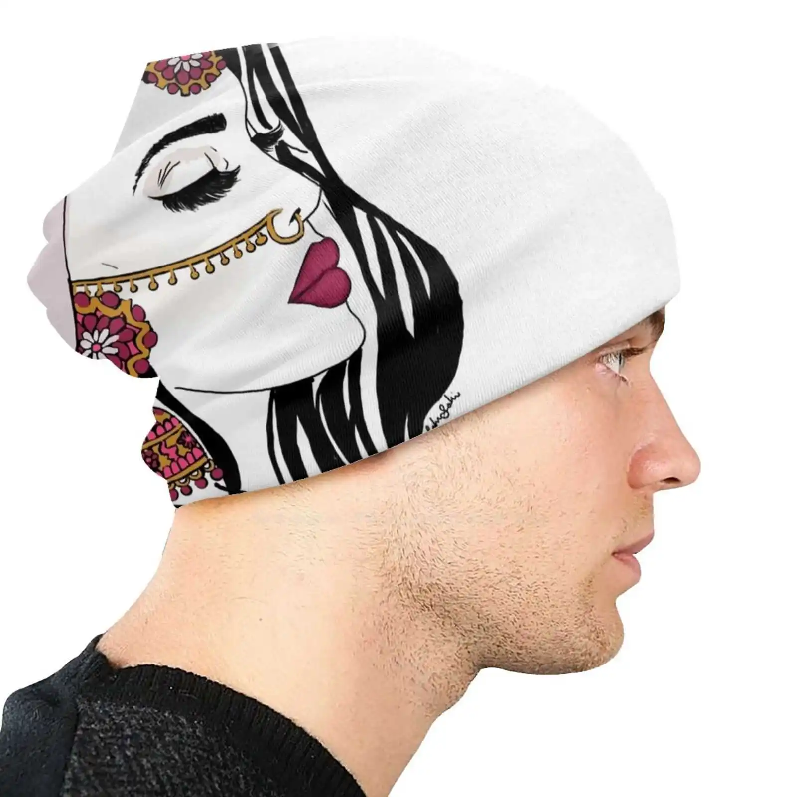 Розовая вязаная шапка Dulhan теплая уличные шапки