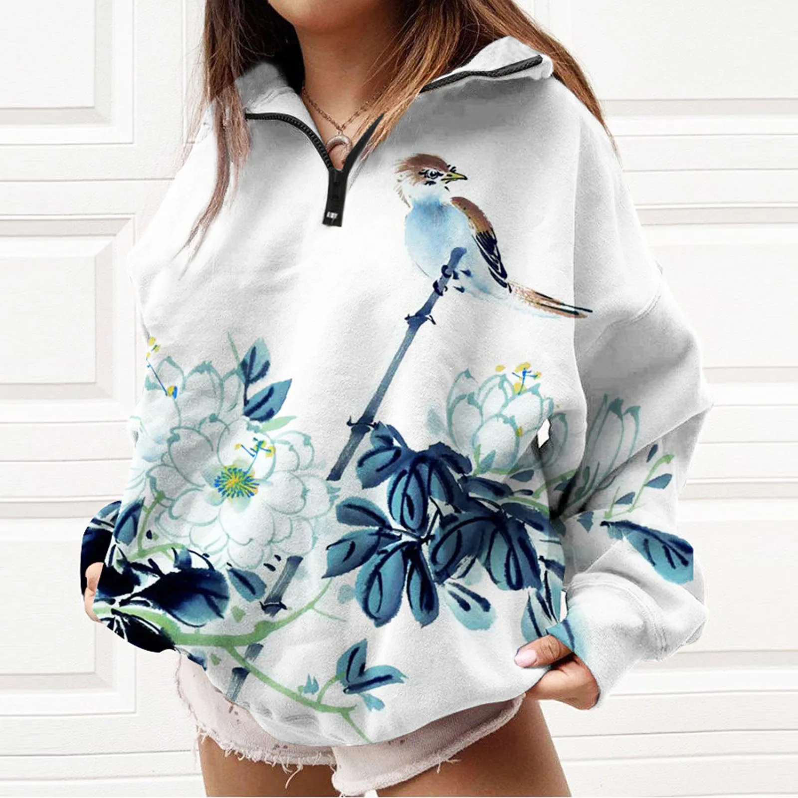 

Comfortable Hoddies For Womens Fall Fashion Oversized Sweatshirts Quarter Fleece Women Top Sweatshirt for Women under 500 Women