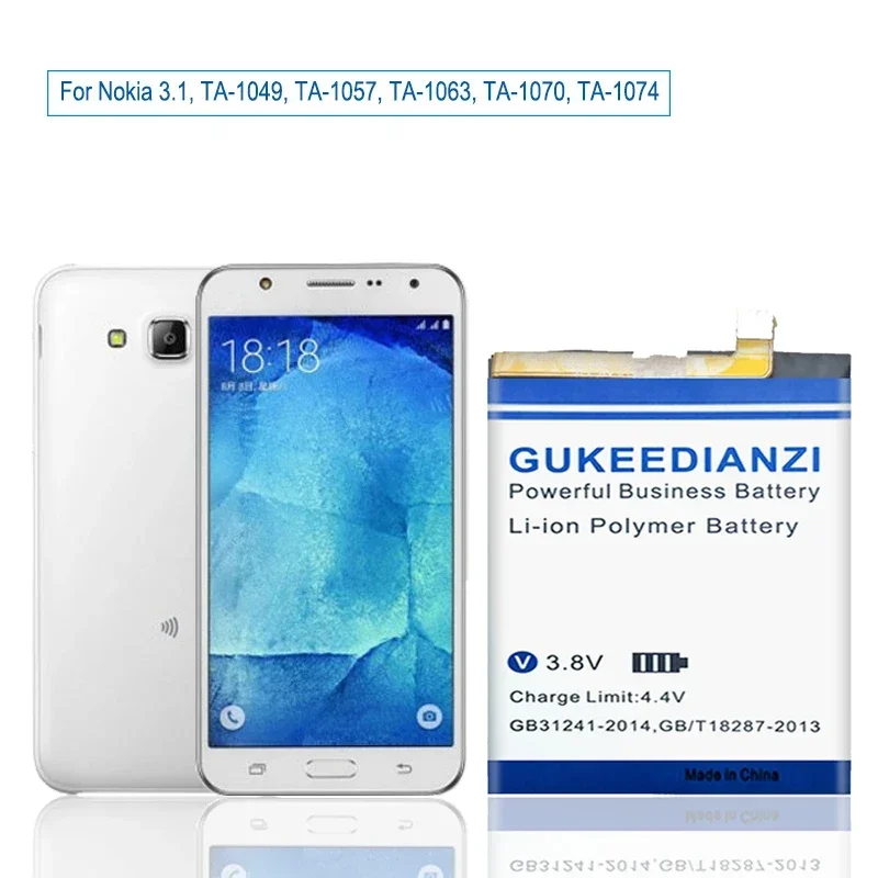 Аккумулятор GUKEEDIANZI HE351 3650 мАч для Nokia 3 1 Nokia3.1 TA-1049 TA-1057 TA-1063 TA-1070 TA-1074 TA- аккумулятор