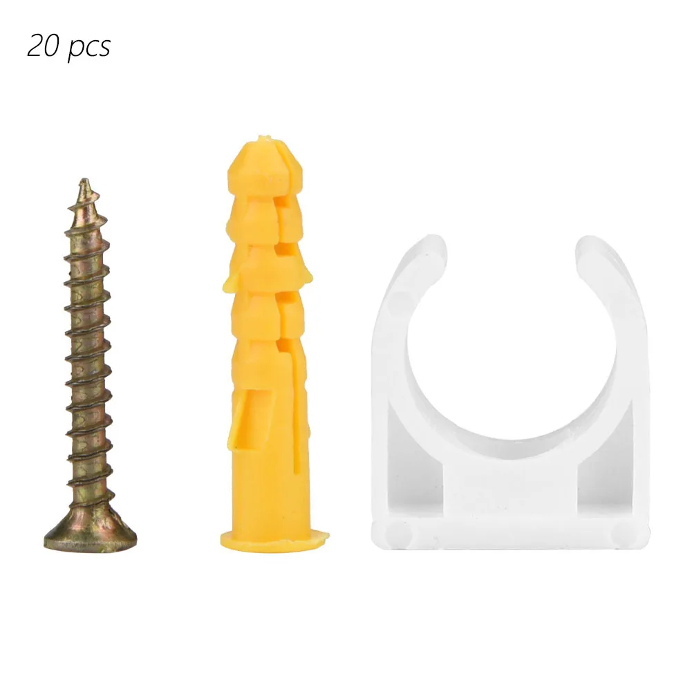 

20pcs 16/20/25/32mm U Shaped Pipe Clamp Water Pipe Fixed Clips with Screws (16mm) Pipe Clamp Pipe Clamp Pipe Clamp