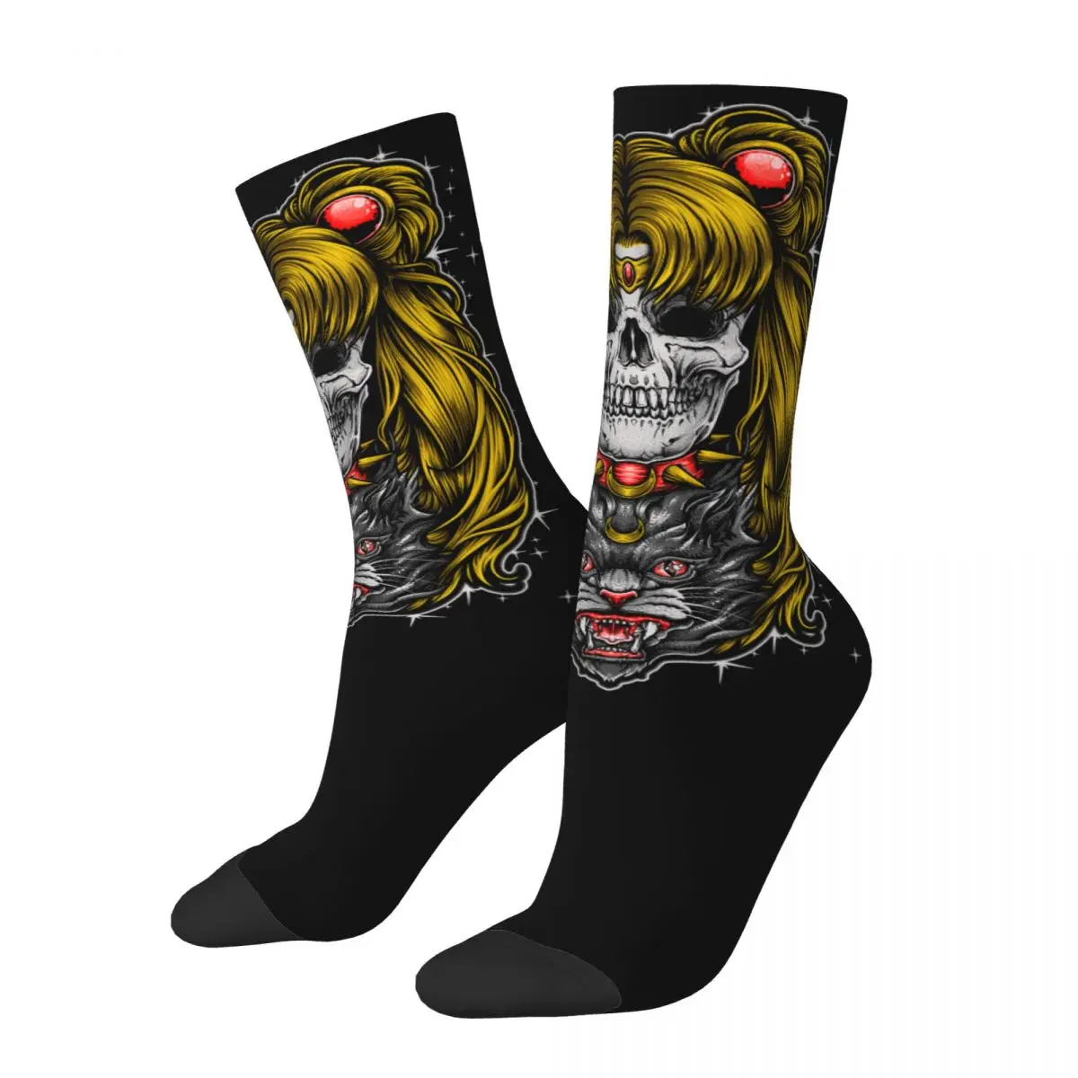 

Skull Goth Sailor Moon Accessories Crew Socks Non-slip Gothic Dark Darkness Sailormoon Graphic Crew Socks Cotton