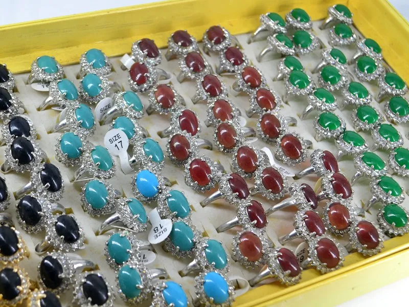 5x Микс Лот Кристалл Рингс Имитация Жемчужина Коктейльное Кольцо ДевочкиЖенщиныПодарокСплав Модное Украшение