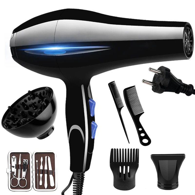 Hair Dryer High Power 2200W Powerful Professional Hot/Cold Electric Hair Dryer Home Salon Hair Dryer EU Plug