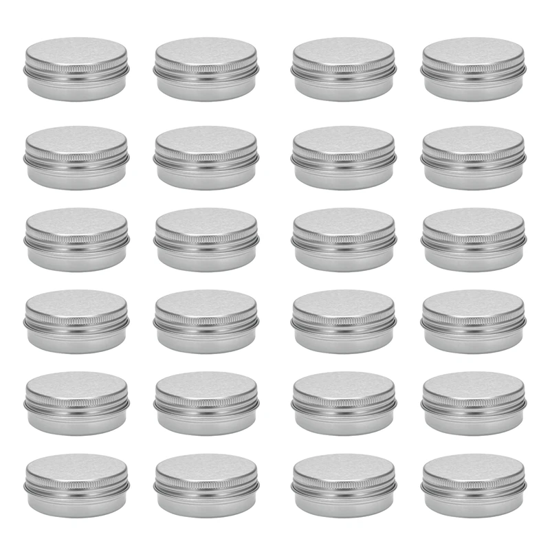 

Маленький серебристый алюминиевый круглый бальзам для губ объемом 30 мл, контейнеры с закручивающейся крышкой для бальзама для губ, косметики, свечей или чая (2 шт. в упаковке