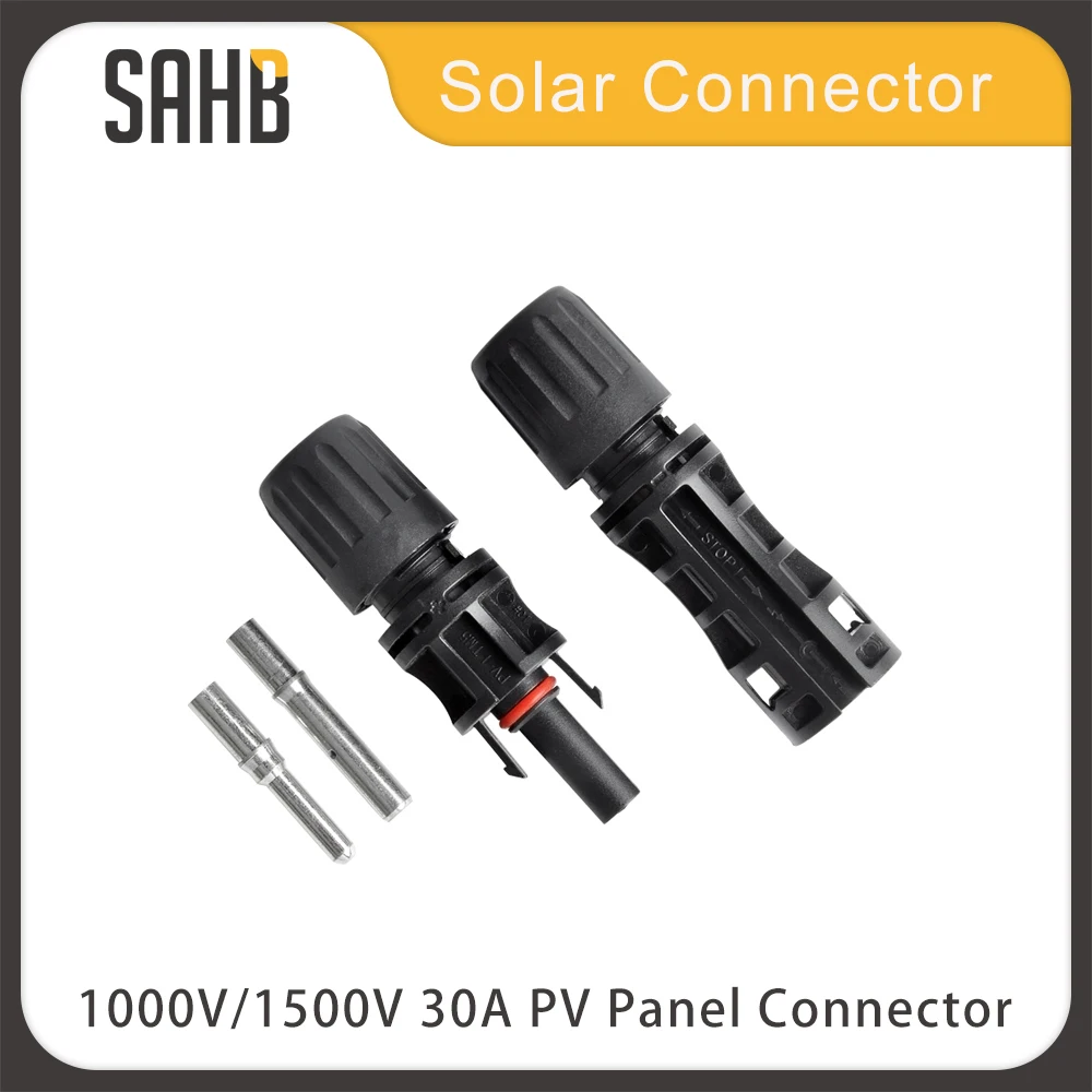 

SAHB 1000V 1500V Solar Connector Solar plug for Solar PV Panel Connector Waterproof MC4 Photovoltaic Connectors UV Resistant 30A