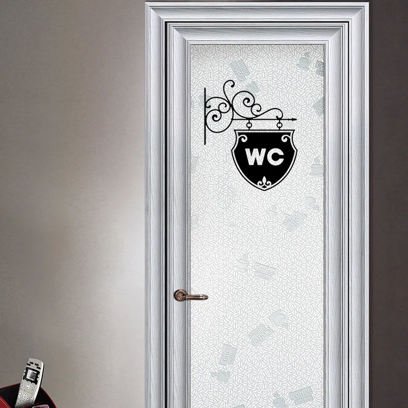 

WC Toilet Entrance Sign Door Stickers For Public Place Home Decoration Creative Pattern Wall Decals Diy Funny Vinyl Mural Art