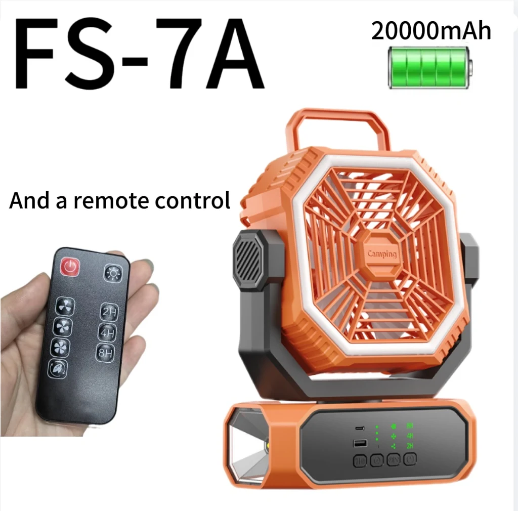 

Перезаряжаемый вентилятор для кемпинга 20000 мАч