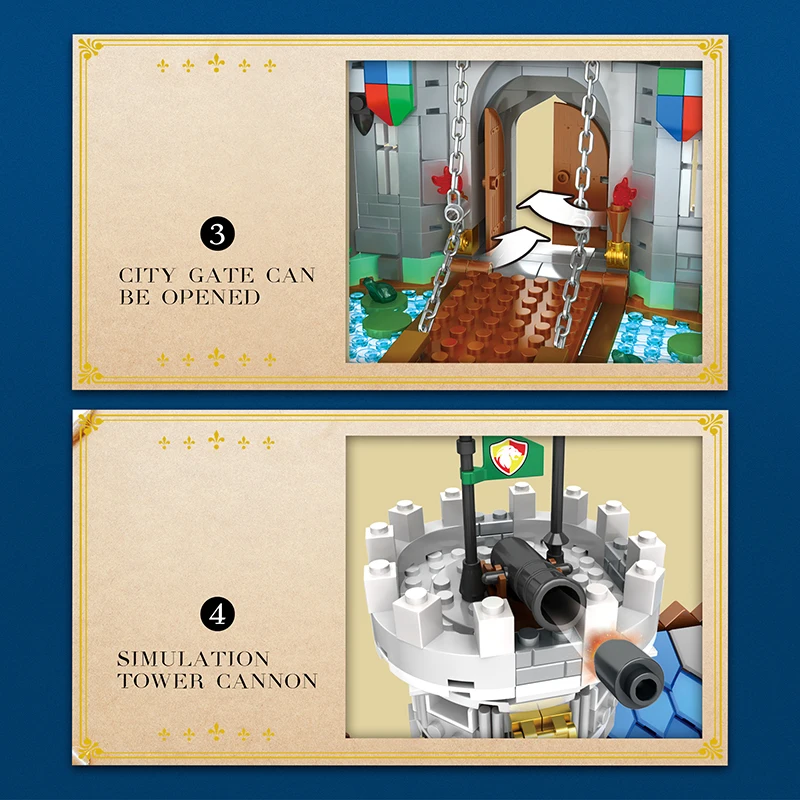 2722 шт. средневековый замок строительные блоки модель европейского стиля вид на