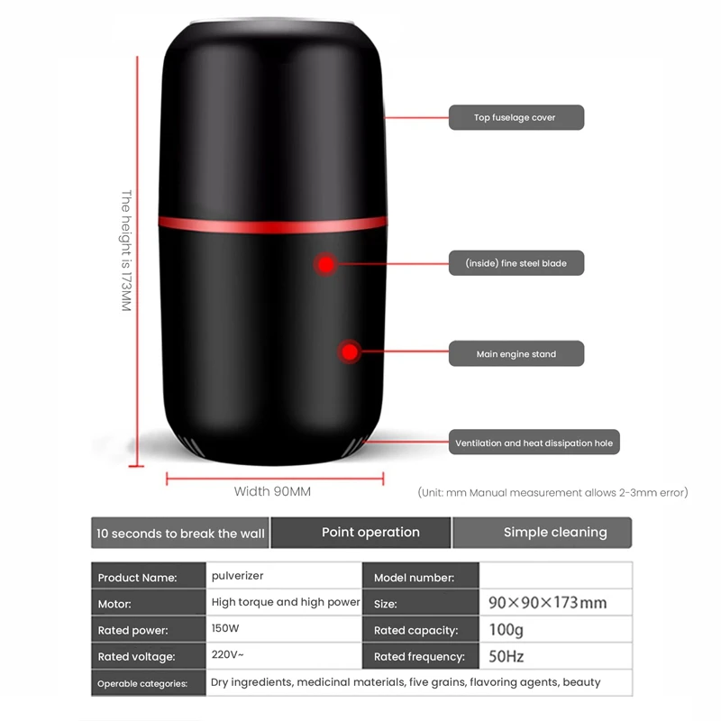 Электрическая мельница для специй ABHG емкостью - мелкого листьев арахиса перца