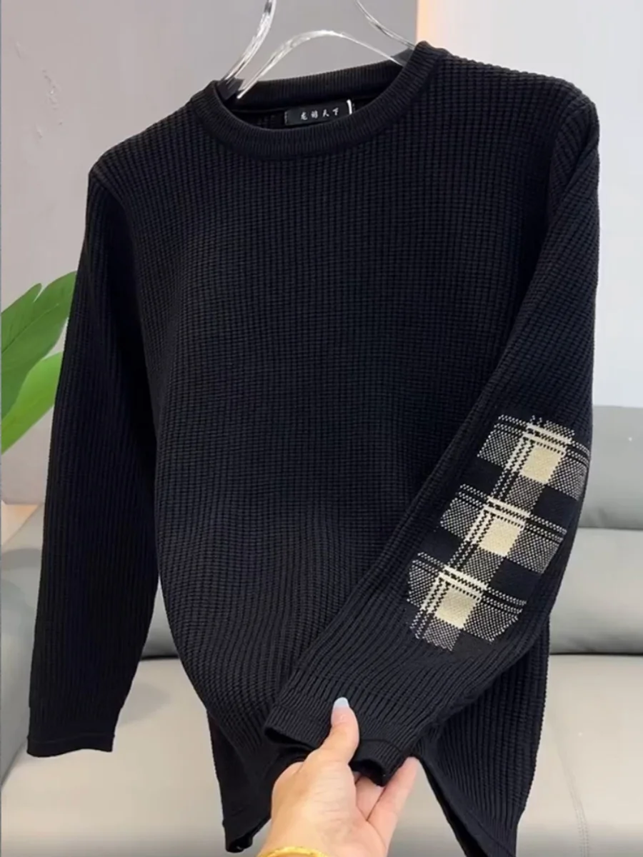 Свитер мужской осенне-зимняя внутренняя одежда новая лоскутная вязка модная