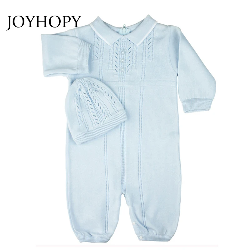 

spring Summer baby boy girl clothing Cotton Long Sleeved baby boy clothes Knitted baby romper Infantil babies