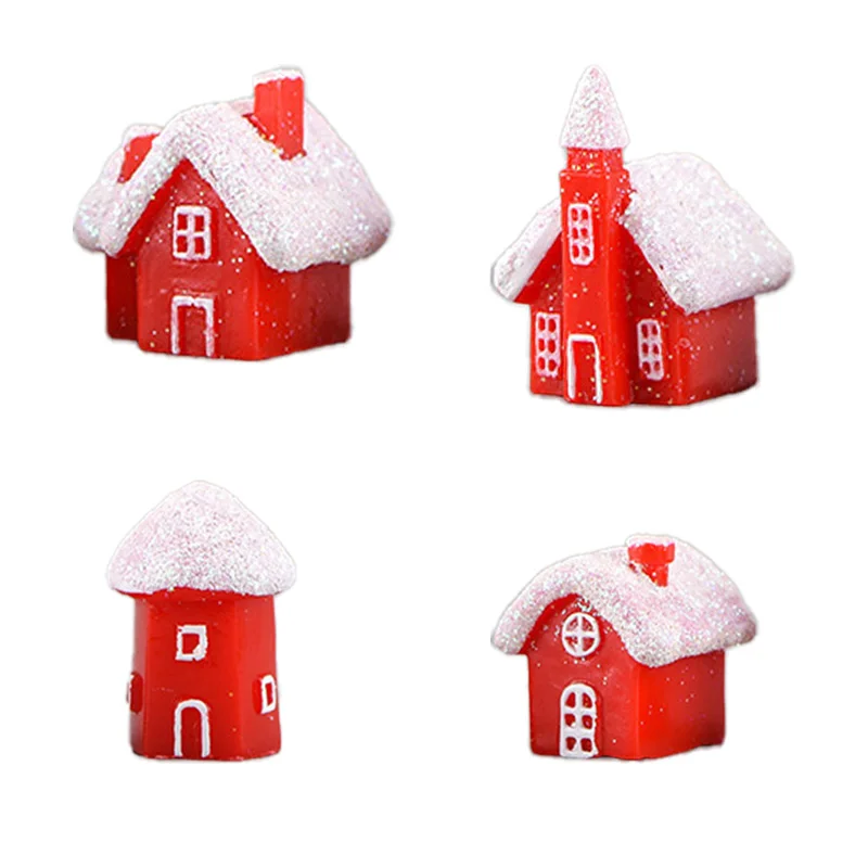 

Миниатюрный Декоративный Аксессуар Для Сада: Домик Санта-Клауса С Саниами И Фигуркой Снеговика