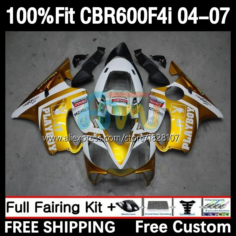 

Injection Body For HONDA CBR600 FS CBR 600F4i Golden White 600 F4i 04 05 06 07 19No.91 CBR600F4i 2004 2005 2006 2007 OEM Fairing