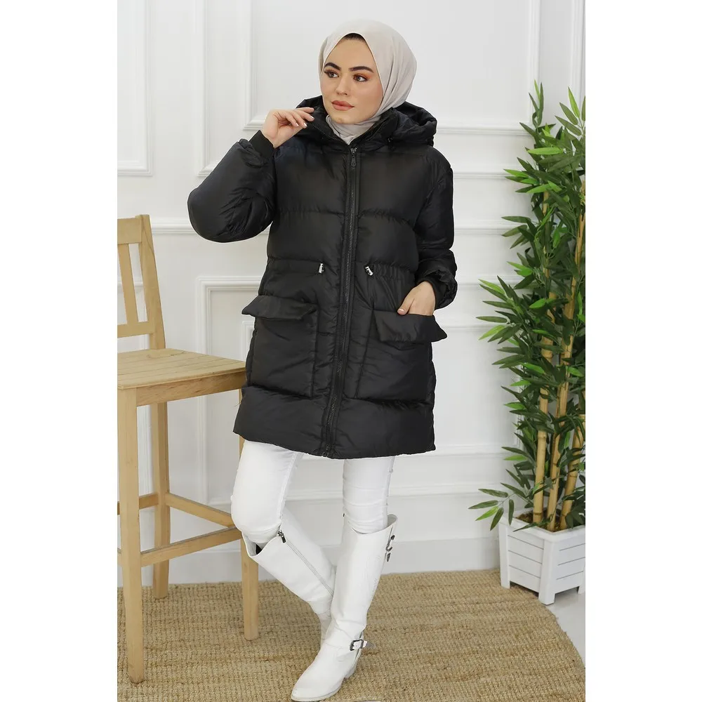 

Dorlie Front Pocket Detail Intermediate Size Inflatable Coat/black
