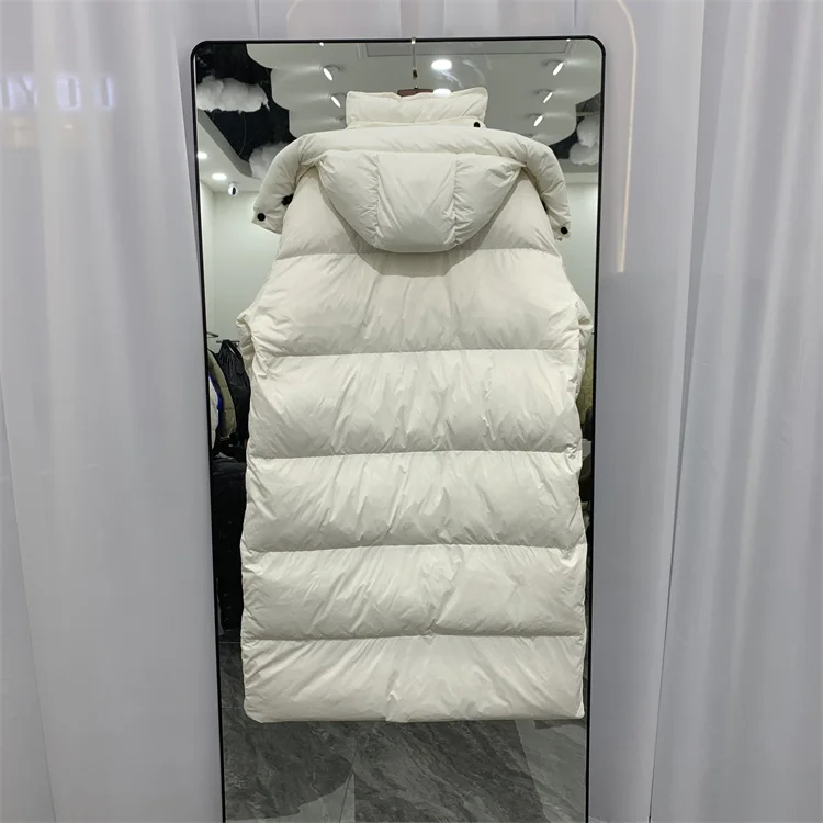 New 2023 Woman Duck Down Coat Long Parkas for Ladies Female Girls Winter -30 Thick Windbreaker Hooded Extra Large Oversize 90kgs