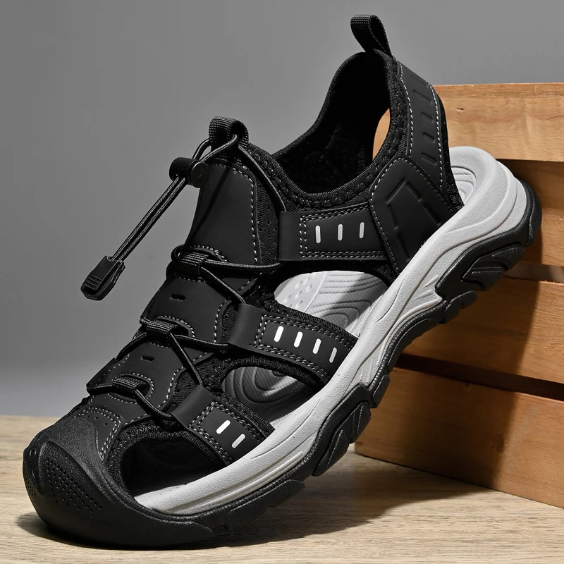 Кроссовки Мужские Кросовки Красовки Обувь Мужская Сандалии мужские с кожаным