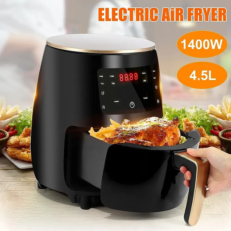 

4.5L Smart Air Fryer Oven Electric Deep Fryer Without Oil Home Toaster Rotisserie Dehydrator LED Touch French Fries Machine