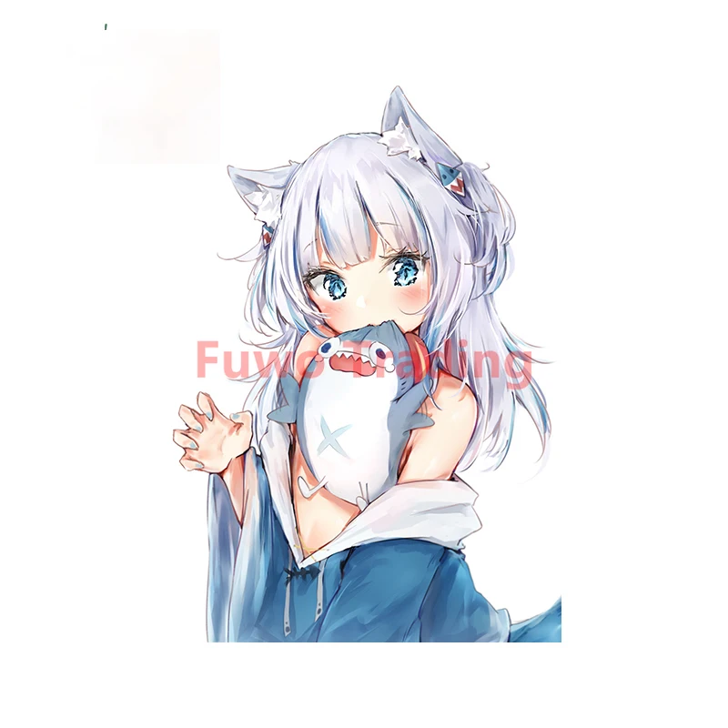 

Fuwo Trading Car Sticker Gawr Gura Personality Creative Car Stickers Occlusion Scratch Waterproof Vehicle Decal PVC Best Selling
