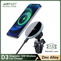 acefast zinc alloy magnetic 15w wireless car charger mount for iphone 13 12 pro 1213 mini fast charging airvent car phone holder